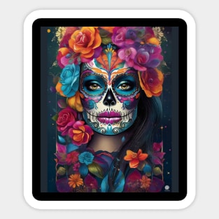 Dazzling Woman: Sugar Skull Makeup Art Sticker